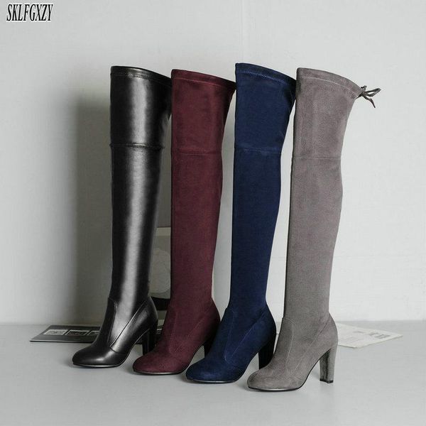 

selling autumn women over knee thigh-high boots women's boots european fashion comfortable high-heeled women's shoes size 43, Black