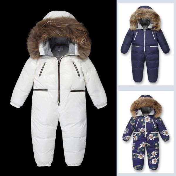 -30 russo casaco de inverno de alta qualidade snowsuit 2020 pato para baixo jaqueta meninas roupas roupas escalada para meninos crianças macacão 4 ~ 10Y lj201017