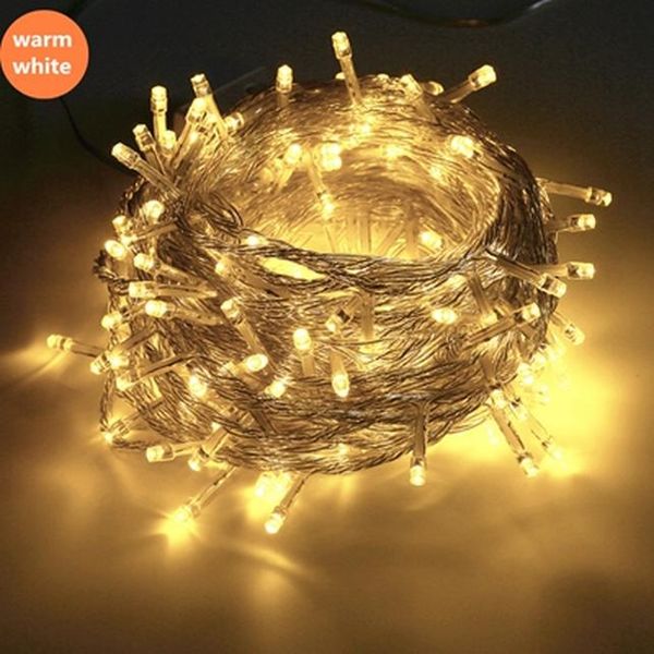 

свет шнур 100led 10й рождество свадьба украшение огни garland ac 110v 220v открытые водонепроницаемые светодиодные лампы 9 цветов водить wmt