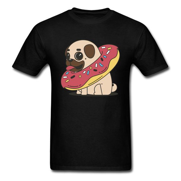 

doughnut pug dog t-shirts for men short sleeve party t shirt classic fall round neck tee shirt summer sport hooded sweatshirt hoodie