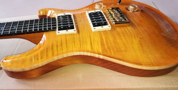 

flame maple veneer electric guitar bird inlay handmade tremolo bridge