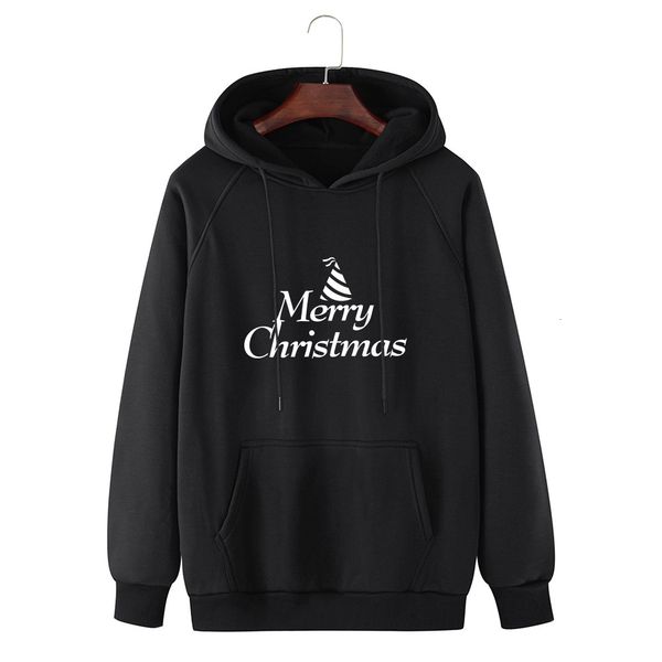 

2021 new christmas men's sweatshirt personalized casual printed large size hooded sweater gior, Black