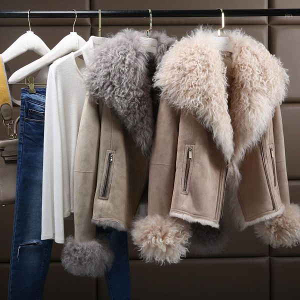 

2020 new autumn and winter new lamb fur coat locomotive short fur women's half open collar super thick leisure locomotive1, Black