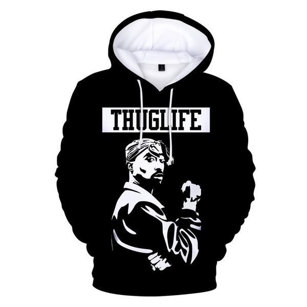 

рэппер tupac shakur толстовки хип-хоп мода популярные толстовки толстовки осень теплые 2pac 3d толстовки мужчины женщины негабариты, Black