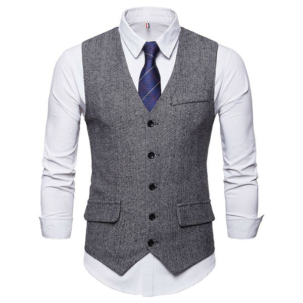 

2021 new male intelligent vest, formal dress, classic, low-cut, of-the-line wedding gown. 1fmg, Black;white