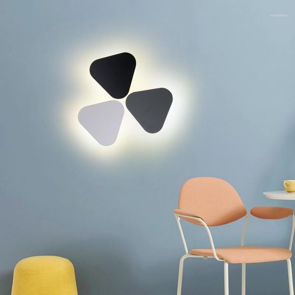 

wall lamp minimalist creative circle/square/rectangle modern led background light living room bedside corridor b/w1