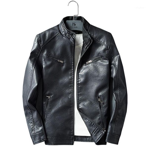 

autumn spring new men's leather jackets casual motorcycle pu jacket leather coats asian size fashion jackets drop shipping k2001, Black