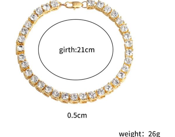 

6mm 5mm 4mm m iced out tennis bracelet zirconia triple lock hiphop jewelry 1 row cubic lux jllwcl bdesybag, Golden;silver