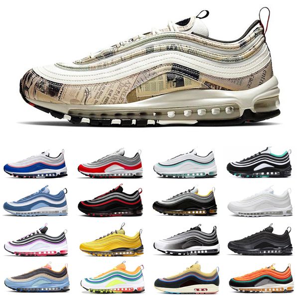 

new arrival mens sean wotherspoon womens running shoes triple white black sliver bullet reflective bred men fashion sports sneakers 36-45