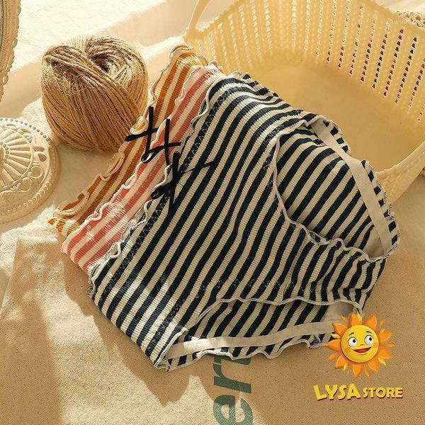 

girl student pants mid waist comfortable and breathable women's briefs women's cotton crotch antibacterial flower side underwear1, Black;pink