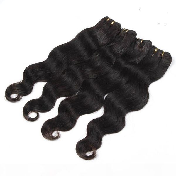 

brazilian body wave hair bundles off black color 100% human hair weaving 10-30 inchs double weft hair extensions
