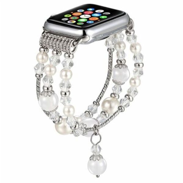 Bling Elmas Watchband Akıllı Sapanlar Apple Watch Bantları Için 41mm 45mm 42mm 40mm 38mm 44mm Paslanmaz Çelik Kayış Kadın Bilek Bilezik IWatch 7 6 5 4 3 2 1 Watch Bands