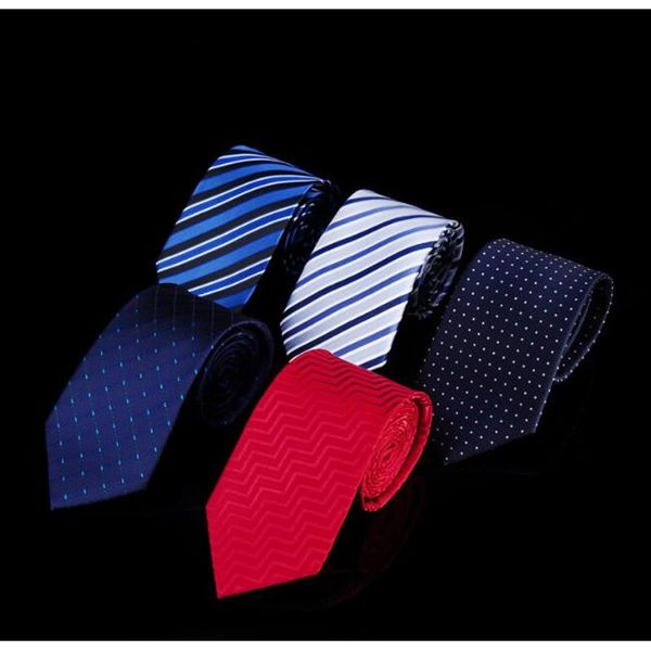 

shierxi fashion brand striped mens tie business necktie wedding neckwear dot jacquard tie for men polyester neck ties, Black;gray