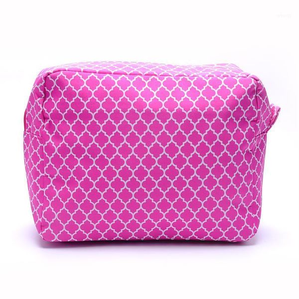 

large quaterfoil cosmetic bag quatrefoil pattern makeup bag in multicolor dom1091231