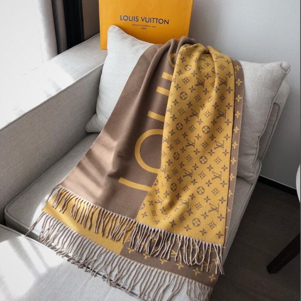 

2017 new brand printed double-sided polyester scarf lo̴uis v̴uitton for fashionable women's handbags and scarves can, Blue;gray