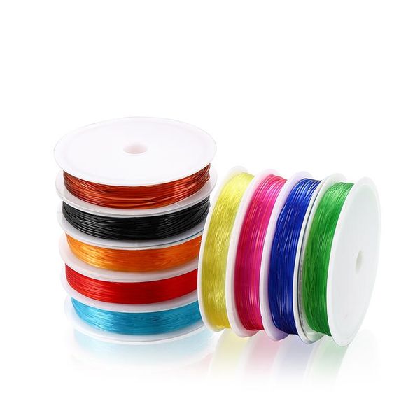 

0,8 0,8 0,8 1,0 мм эластичный эластичный провод с круглой бисером круглый шнур линии для diy ювелирных изделий, делающие аксессуары wmtdgy, White;red