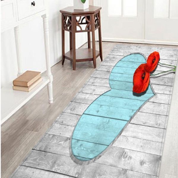 

bath mats stitching color wood grain carpet bathroom living room dining hallway entrance heart plank soft mat home decoration1