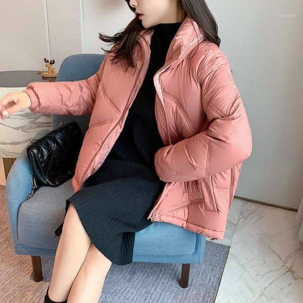 

winter down cotton parka coat 2020 new women jackets coat ladies warm loose cotton-padded coats female plus size short overcoat1, Black