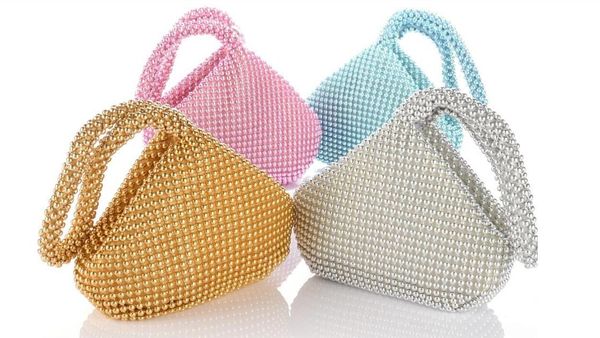 Nuovo 2022 color caramello Borse da sera di lusso da donna tote pochette con perline da polso, mini supporto, 02