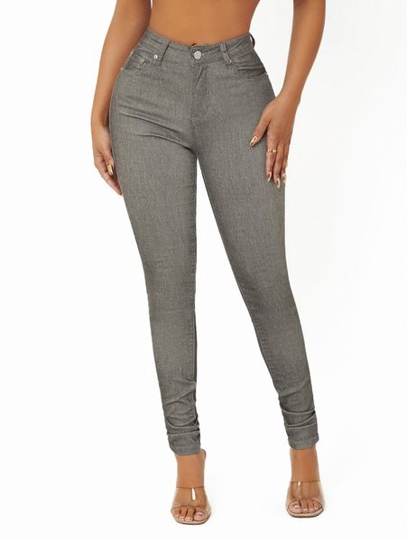 

zipper fly skinny jeans m5l6#, Blue