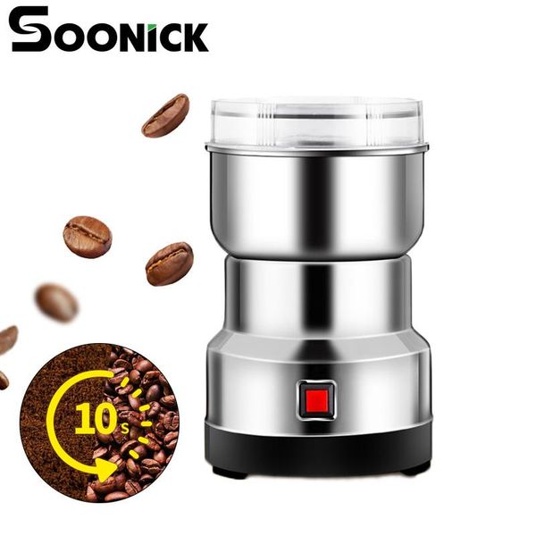 

soonick mini electric coffee grinder upgraded stainless steel blade beans herbs nuts portable coffee grinder mill for kitchen