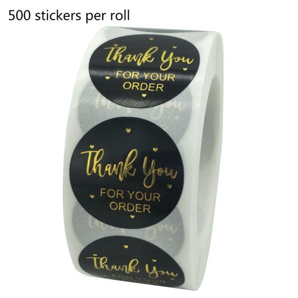 

500pcs thank you for your order stickers gold foil seal label wedding decoration