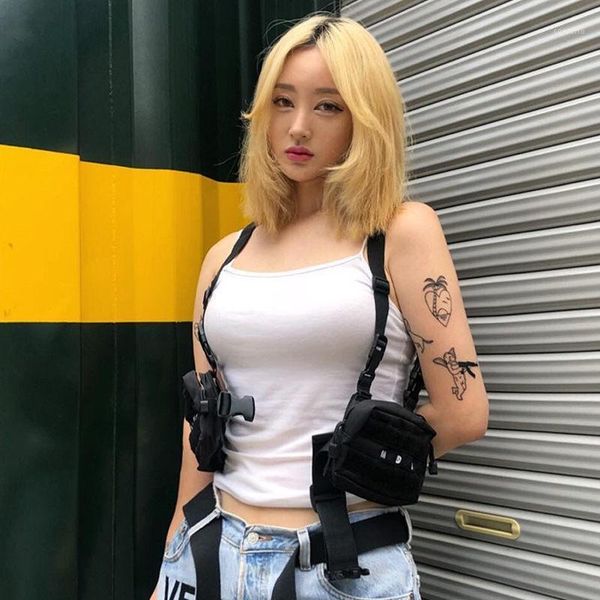 

waist bags men tactical shoulder chest rig bag adjustable waistcoat kanye west hip hop streetwear functional packs bag1