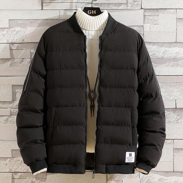 

men's winter down jacket 2020 fashion trend personalized stand collar windproof cold black beige cotton jacket1
