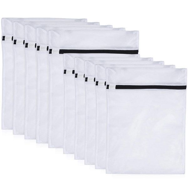 

10 pack zippered mesh laundry wash bags foldable travel clothes storage net bag lingerie bra underwear sock washing machine pouch