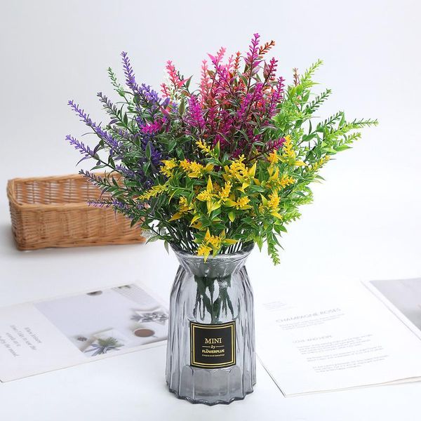 

artificial green plants potted flower arrangement materials decoration plant small plastic fake flower simulation wheat grass