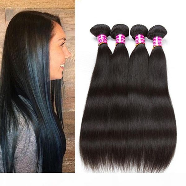 

brazilian virgin hair straight unprocessed weave bundles pure black color peruvian mongolian malaysian indian hair wefts
