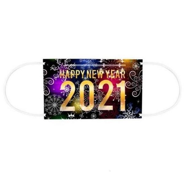 

new happy winter year 3 layered disposable masks print dustproof breathable protective face mask lsk2047 2 n2hff