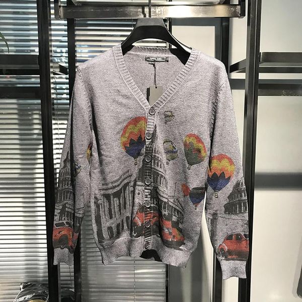 

k10214 fashion men's sweaters 2020 runway european design party style men's clothing, White;black