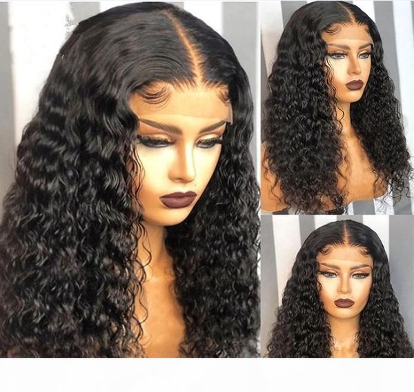

celebrity wig lace front wigs deep curl natural color 10a grade brazilian virgin human hair full lace wigs for black wig ing, Black;brown