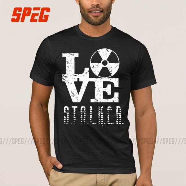 

t любовь stalker урожай радиационный символ человек crewneck с коротким рукавом топы плюс размер vintage тис dtg printed спорт толстовка тол