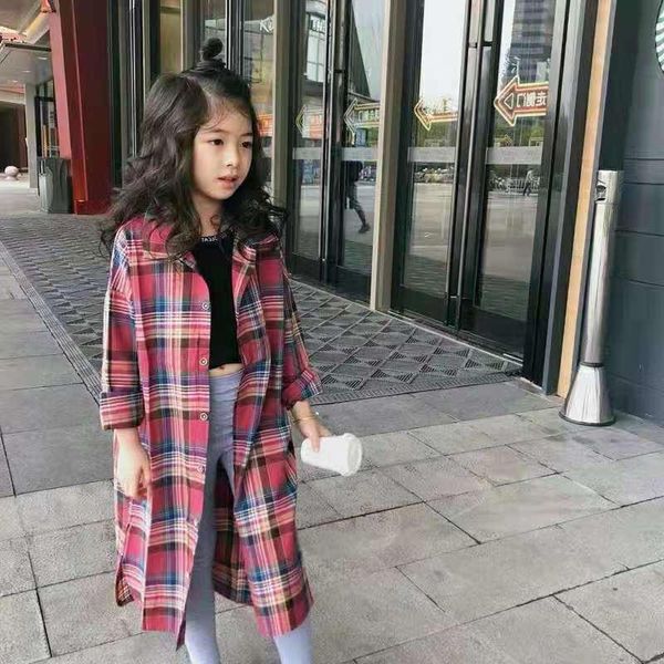 

jackets 2021 baby girl plaid shirts blouse jacket girls kids spring autumn fashion casual cardigan children clothes outfits, Blue;gray