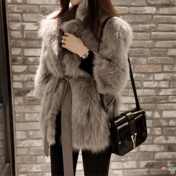 

women's fur & faux furry coat women fluffy warm outerwear autumn winter jacket hairy collarless overcoat plus size 3xl, Black