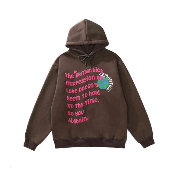 

kpop lettter earth print brown fleece oversized hoodies men harajuku sweatshirt cotton hooded pullover women vintage clothes, Blue;black