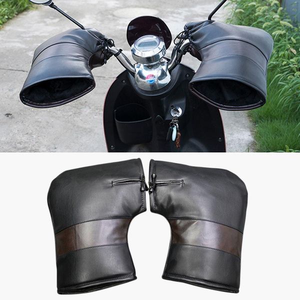 

motorcycle grip handlebar muff waterproof windproof snowproof winter warmer thermal cover glove for motorbike electric vehicles, Blue;gray