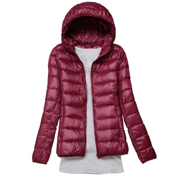 

2020 2020 autumn winter hoodie light fine-style female jacket thin duck down spring more size s-7xl m5l0, Black;brown