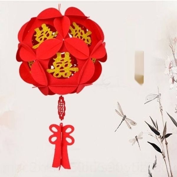 

lerza new year's arrangement festival festival red fu spring palace non-woven lanternnon-woven fabric blanket lantern word lantern deco