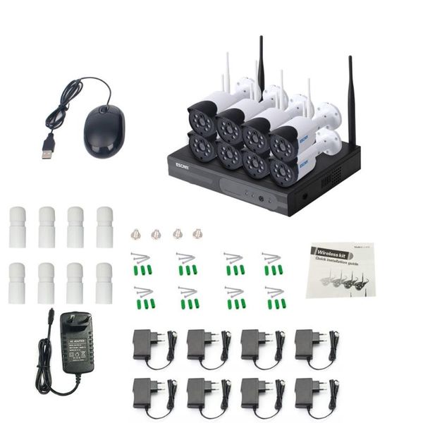 

wireless camera kits 2021 escam wnk804 720p wifi 8ch nvr