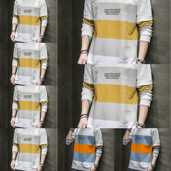

s3lg1 2020 men's new korean fashion pullover pullover sweater loose autumn casual men's sweater lu2uz, Black