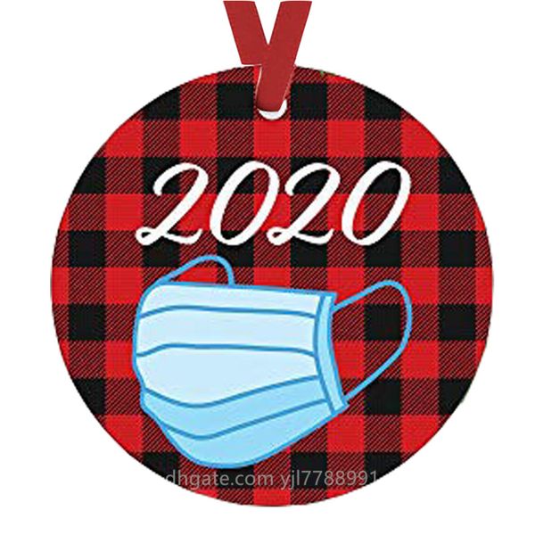 

2020 christmas ornaments santa wearing a face bandana cover decorate christmas tree decoration cute santa clause decoration ku89