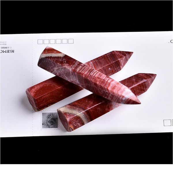 

1pc natural rhodochrosite crystal to improve mood healing point gemstone hexagonal column stone mineral home de jllrtz, Black