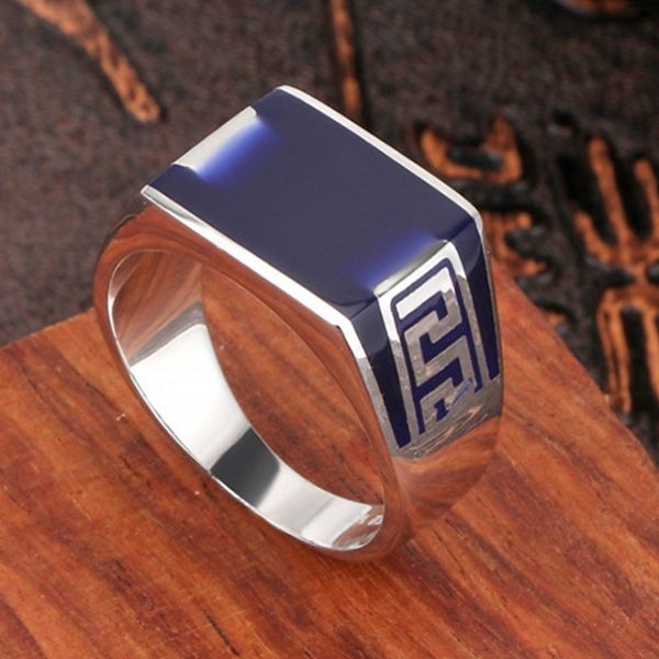 

new solid pure s925 sterling high-quality crystal glue open man gem silver jewelry zircon male ring q1218, Golden;silver