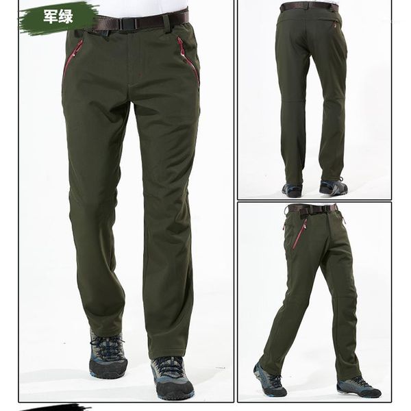 

m-4xl plus size 2016 winter men solfshell pants thick fleece quick dry waterproof windproof trousers ynk0221, Black