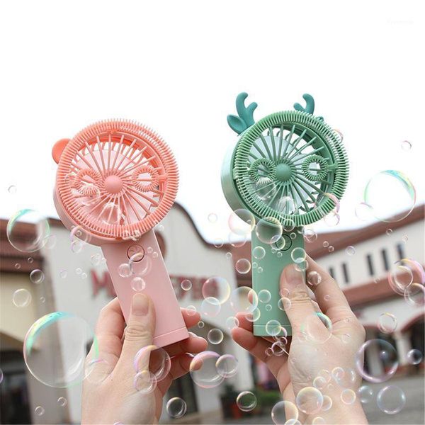 

gift toy summer usb mini charging fan bubble machine bubble maker for fan kids1