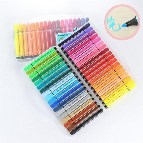 

12 18 24 pcs watercolor marker pen set large capacity ink pens drawing painting graffiti washable markers art supplies 04118 h wmtlcs, Black;red