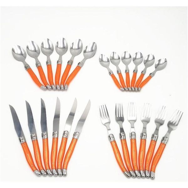 

ree shipping france 24pcs laguiole stainless steel dinnerware/cutlery set in a gift box,t sqcbhq dh_seller2010